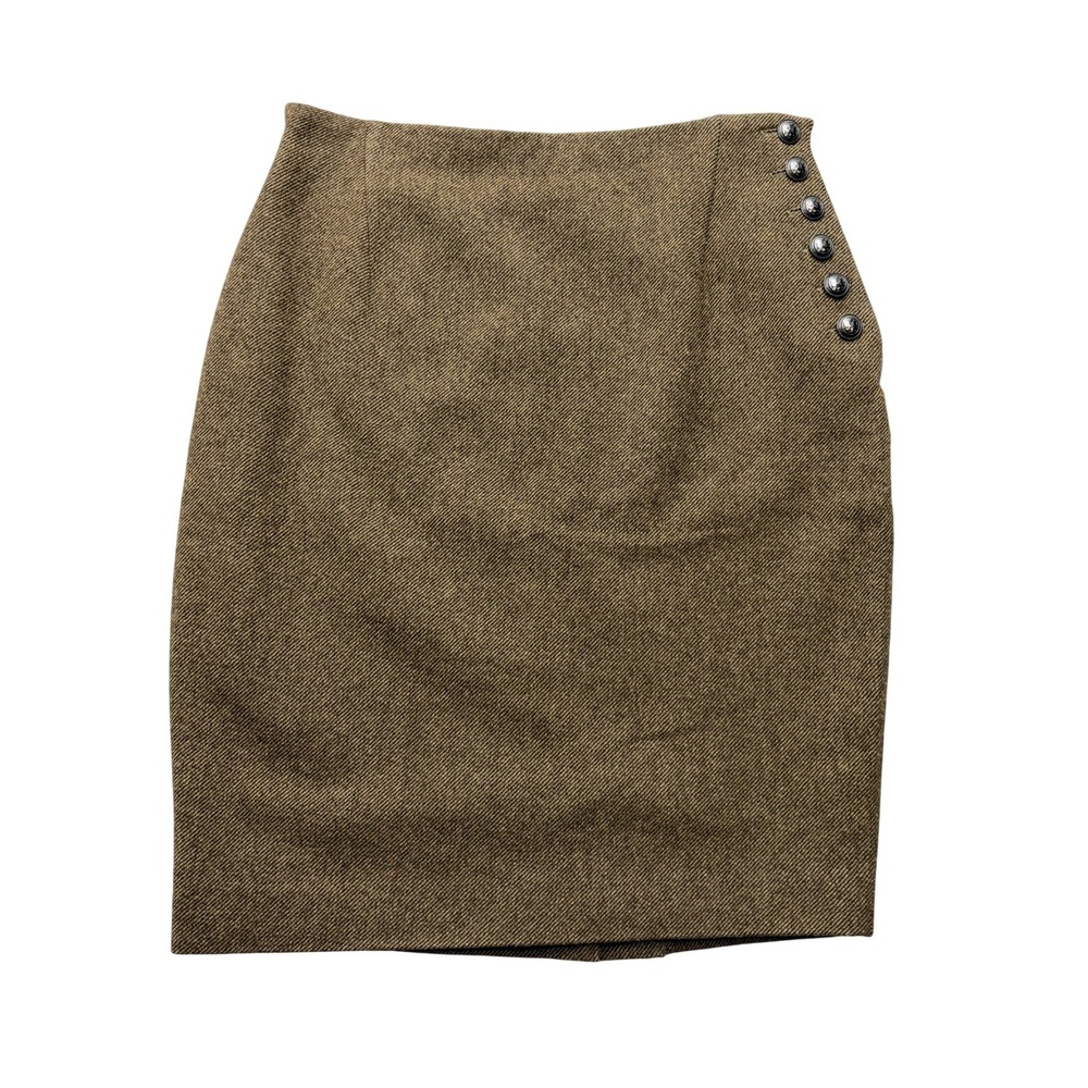 L.K. Bennett Freida Pencil Skirt Womens 6 Brown Lambswool Tweed Knee Length